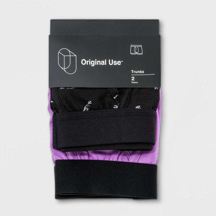 Men's T Rex Bones Trunks 2pk - Original Use Black/Purple L
