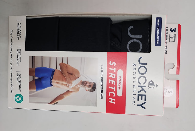 Jockey Generation Men's Micro Stretch 3pk Boxer Briefs - Black S