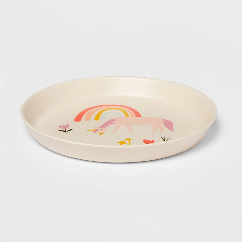 Kids' Bamboo Melamine Plate Unicorn - Pillowfort