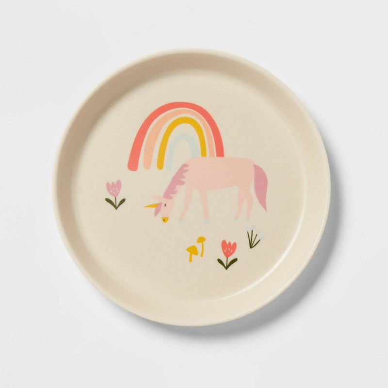 Kids' Bamboo Melamine Plate Unicorn - Pillowfort