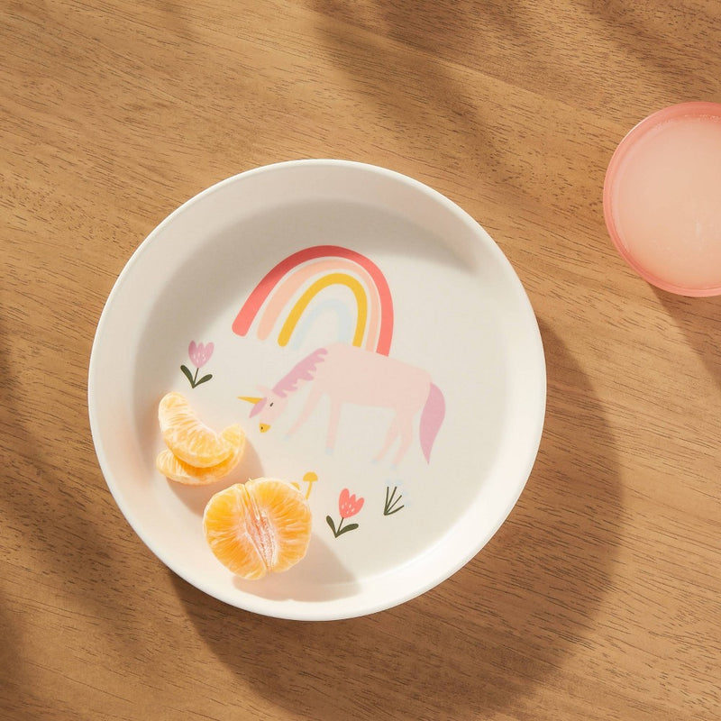 Kids' Bamboo Melamine Plate Unicorn - Pillowfort
