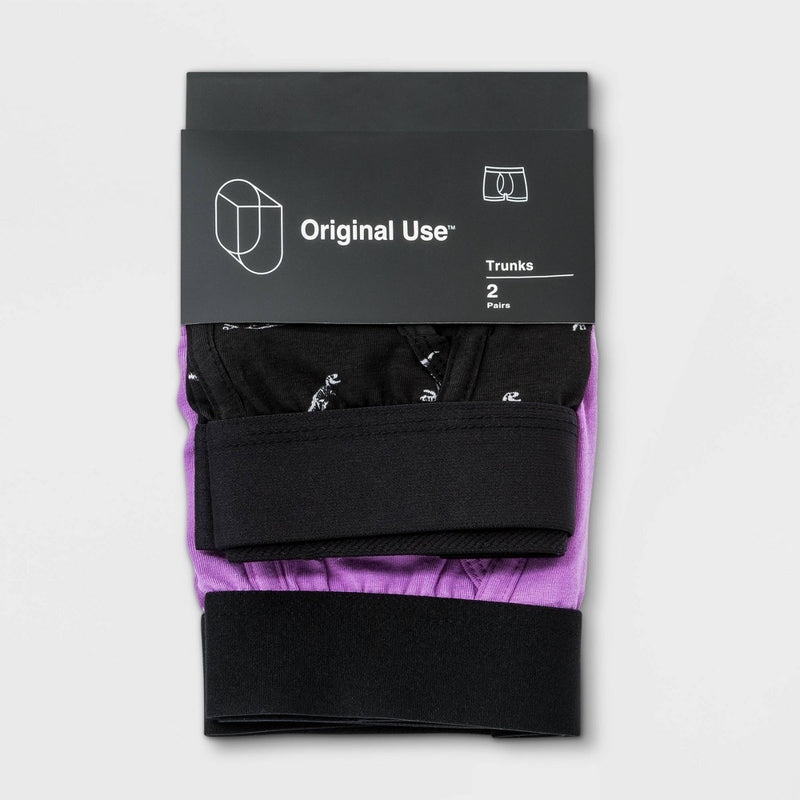 Men's T Rex Bones Trunks 2pk - Original Use Black/Purple S