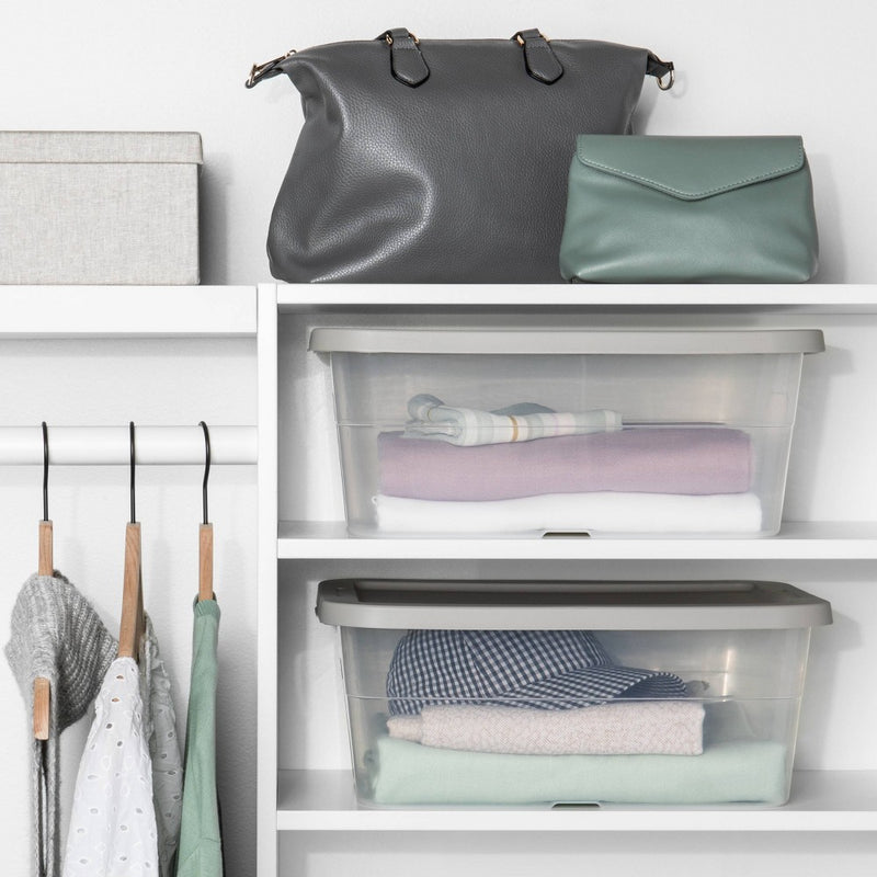 2pk 15qt Storage Boxes Gray - Room Essentials