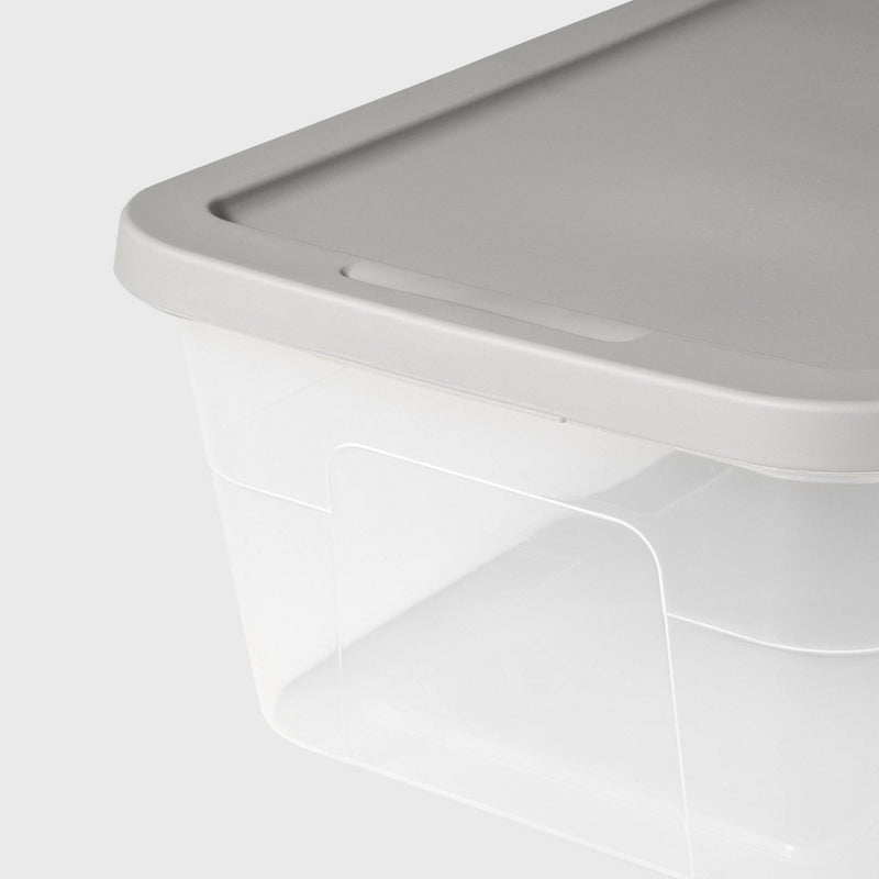 2pk 15qt Storage Boxes Gray - Room Essentials