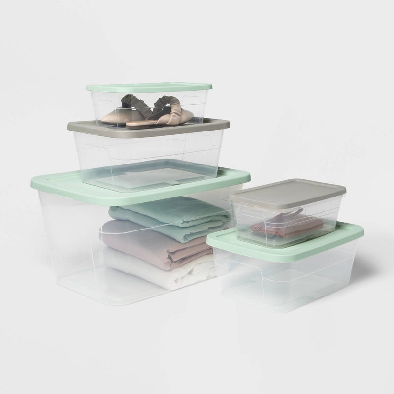 2pk 15qt Storage Boxes Gray - Room Essentials