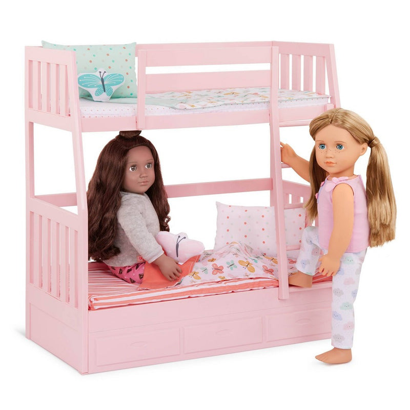 Our Generation Dreams for Two Pink Bunk Beds Accessory Set for 18" Dolls