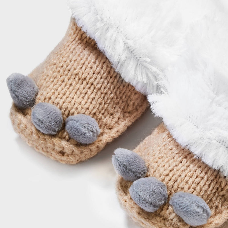 Baby Knitted Hat & Booties Set - Cloud Island Beige 0-3M
