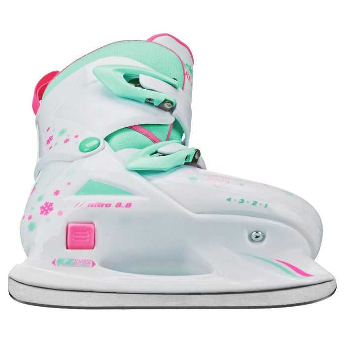 Lake Placid Nitro Adjustable Ice Skate White - M (1-4)