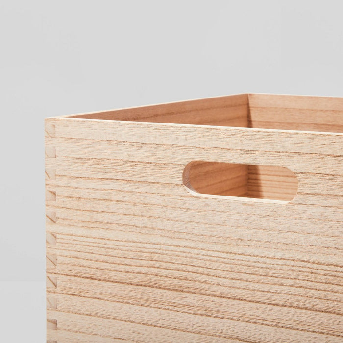 Large Decorative Light Wood Crate Natural - Brightroom