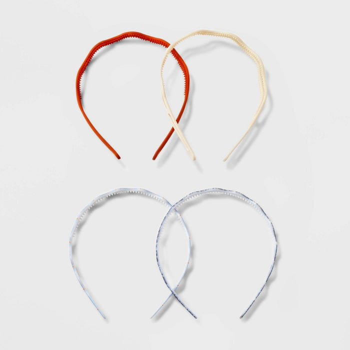 Girls' 4pk Floral and Solid Headband Set - art class