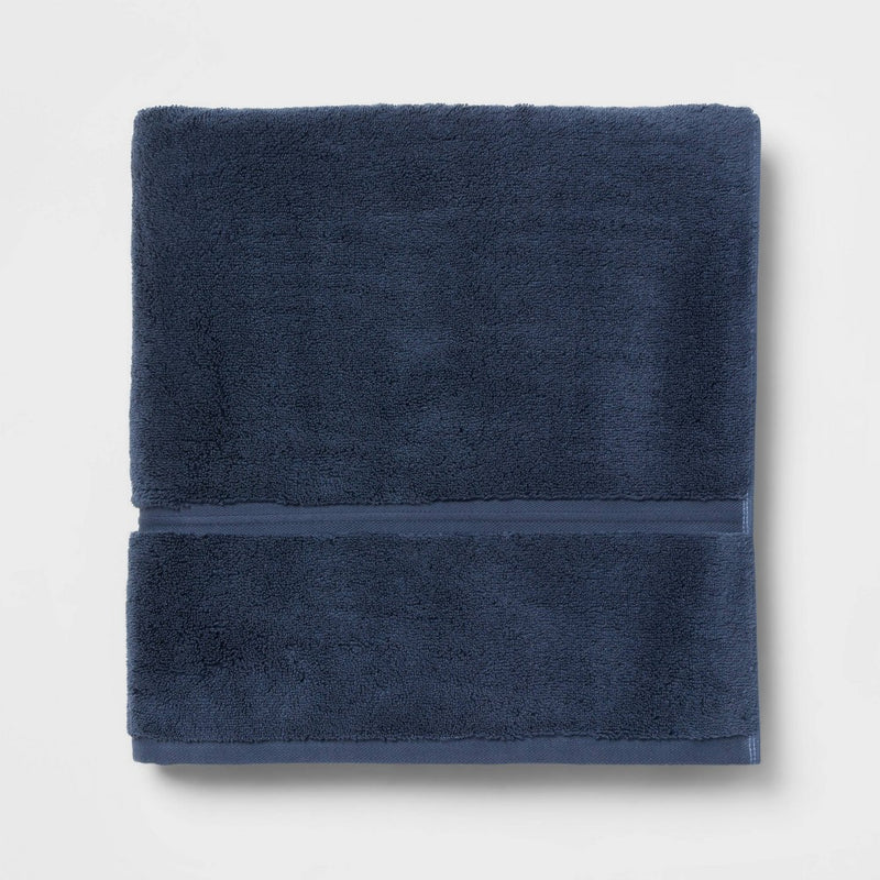 Oversized Spa Plush Bath Towel Navy - Threshold