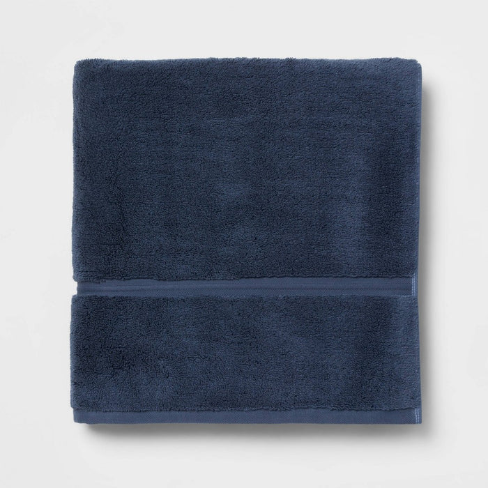Oversized Spa Plush Bath Towel Navy - Threshold