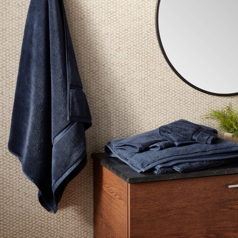 Oversized Spa Plush Bath Towel Navy - Threshold