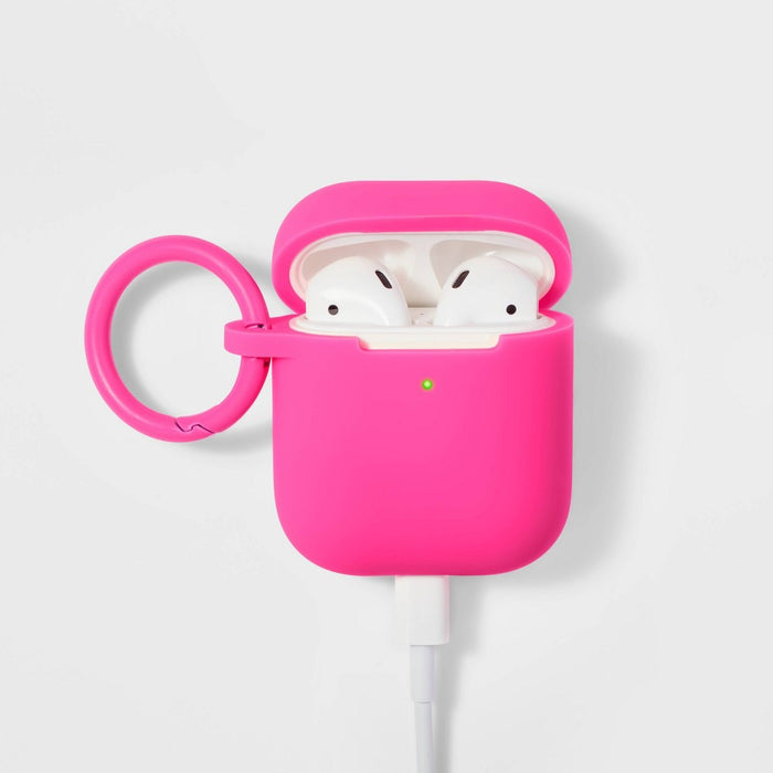 AirPod Gen 1/2 Recycled Silicone Case with Clip - heyday Neon Pink
