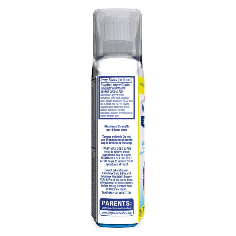 Mucinex Max Strength Cold & Flu Medicine - Day & Night - Liquid - 6 fl oz/2ct