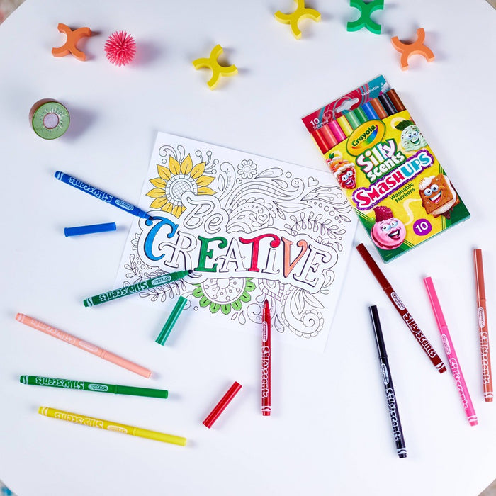 Crayola 10pk Silly Scents Smash Ups Slim Washable Markers