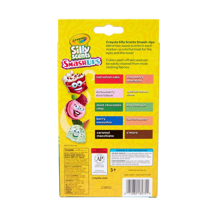 Crayola 10pk Silly Scents Smash Ups Slim Washable Markers