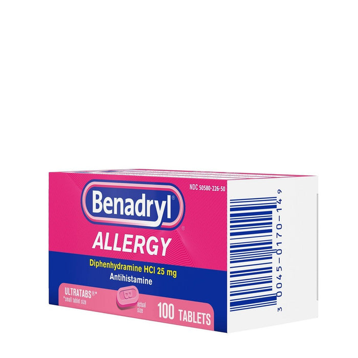Benadryl Ultratab Allergy Relief Tablets - Diphenhydramine - 100ct