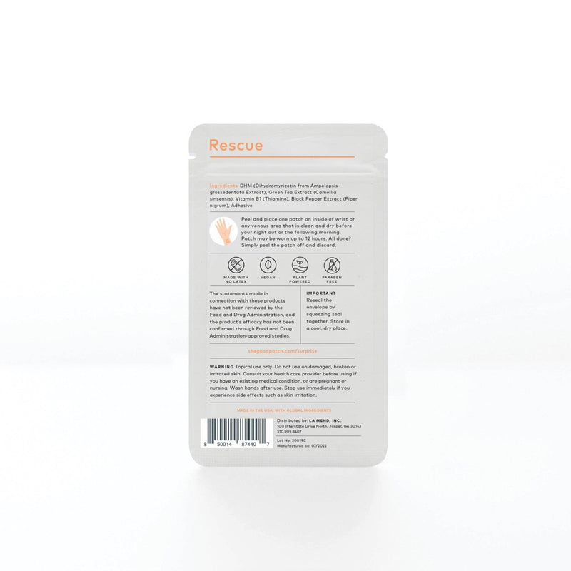 The Good Patch Rescue Plant-Based Vegan Wellness Patch - 4ct
