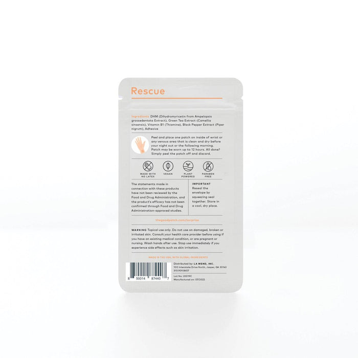 The Good Patch Rescue Plant-Based Vegan Wellness Patch - 4ct