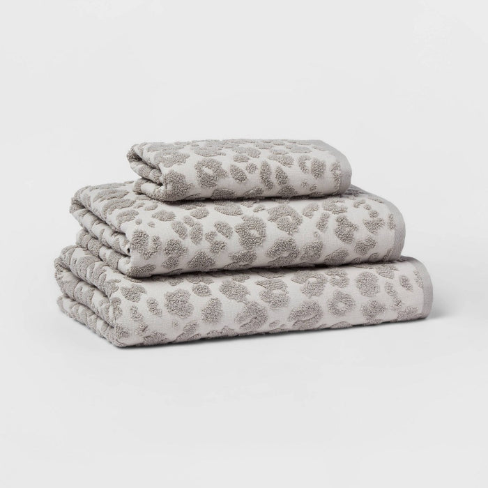 Oversized Performance Plus Bath Towel Light Leopard Gray - Threshold