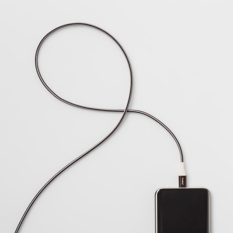 4' USB-C to USB-A Braided Cable - heyday Black/White/Gunmetal