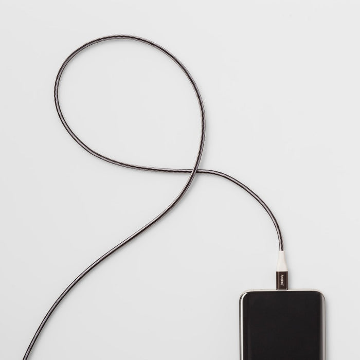 4' USB-C to USB-A Braided Cable - heyday Black/White/Gunmetal