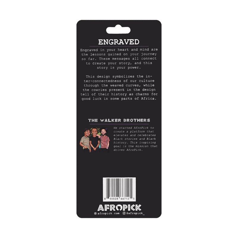 AFROPICK Hair Pick Engraved Hair Comb