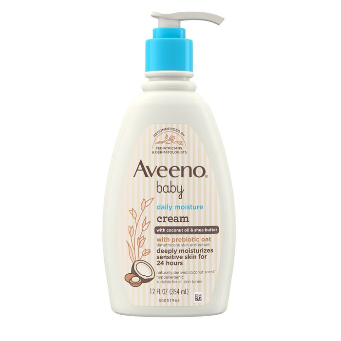 Aveeno Baby Daily Moisturizing Cream with Prebiotic Oat & Shea Butter - Gentle Coconut Scent - 12oz