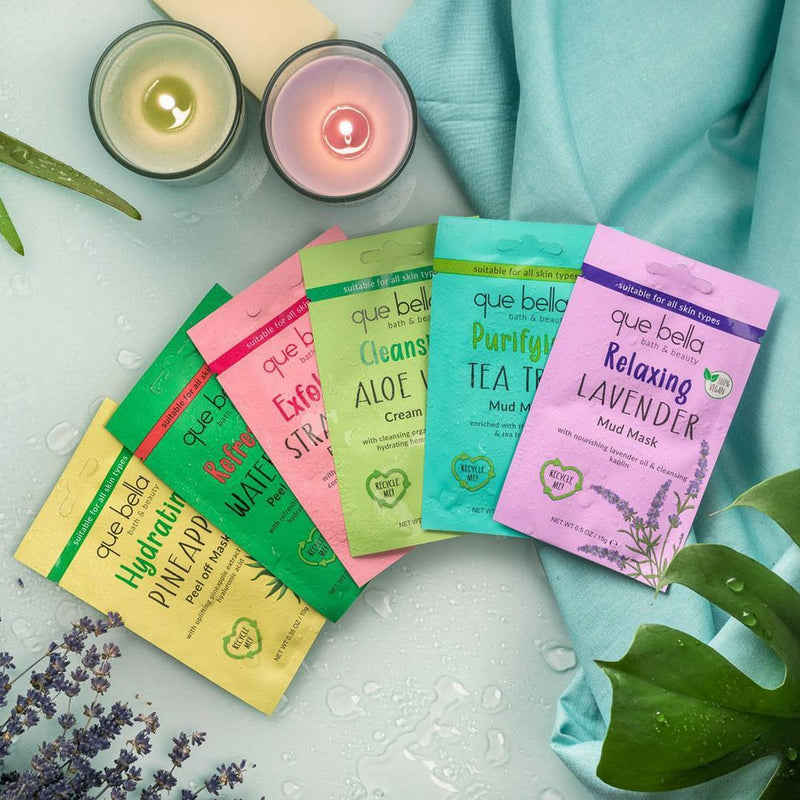 Que Bella Relax & Unwind Face Mask Set - 6pc