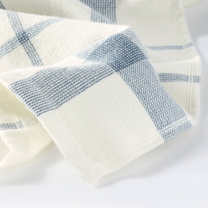 Dual Sided Terry Kitchen Towel Cream/Blue - Figmint