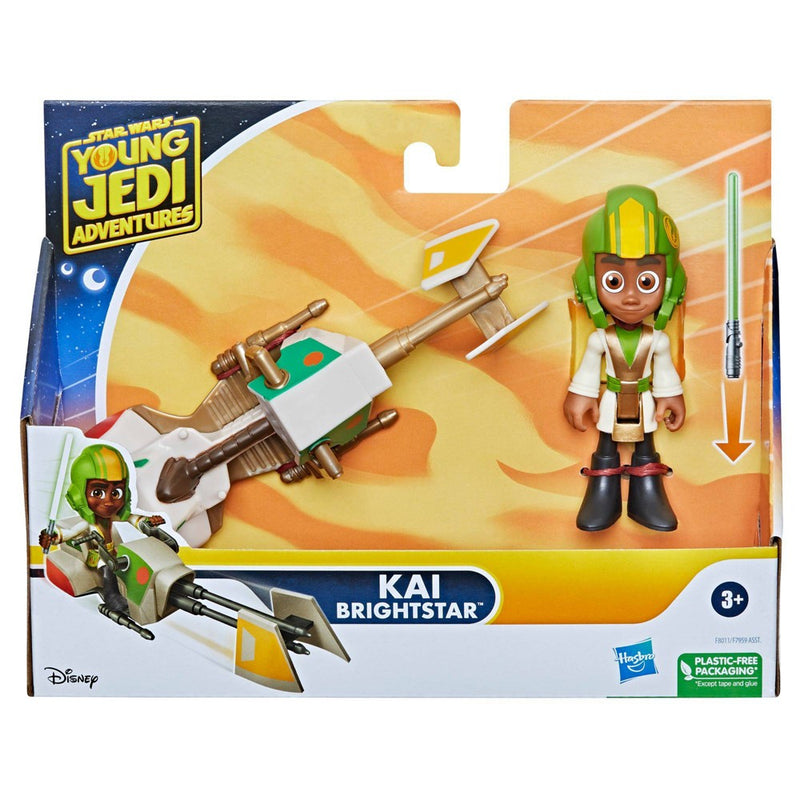 Star Wars Young Jedi Adventures Kai Brightstar and Speeder Bike Vehicle Set