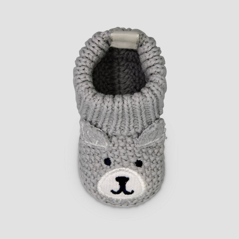 Carter's Just One You Baby Boys' Knitted Bear Slippers - Gray