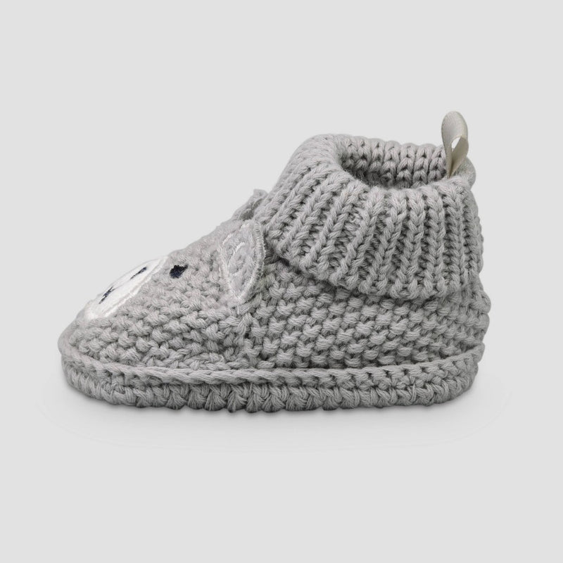 Carter's Just One You Baby Boys' Knitted Bear Slippers - Gray