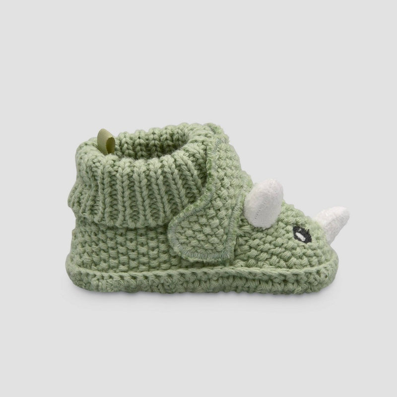 Carter's Just One You Baby Boys' Knitted Dino Slippers - Green