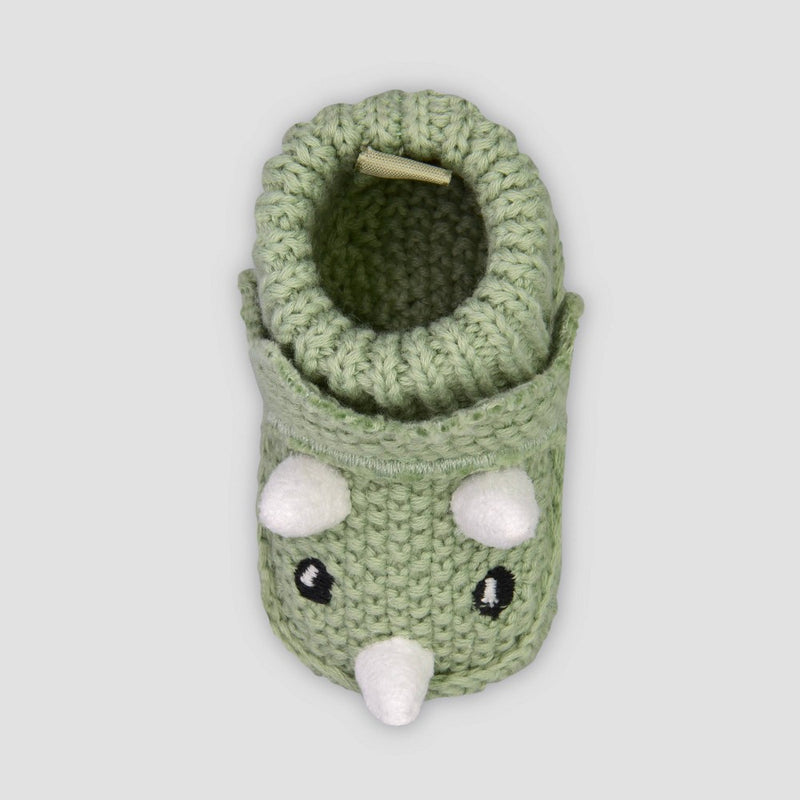 Carter's Just One You Baby Boys' Knitted Dino Slippers - Green