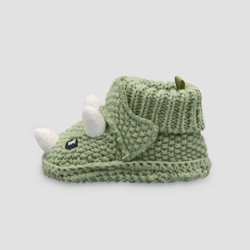 Carter's Just One You Baby Boys' Knitted Dino Slippers - Green