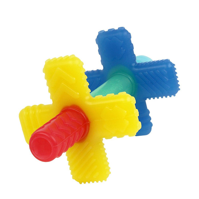 Itzy Ritzy Teensy Tubes Rattle and Teether - Blue and Red