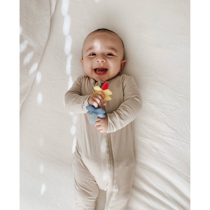 Itzy Ritzy Teensy Tubes Rattle and Teether - Blue and Red