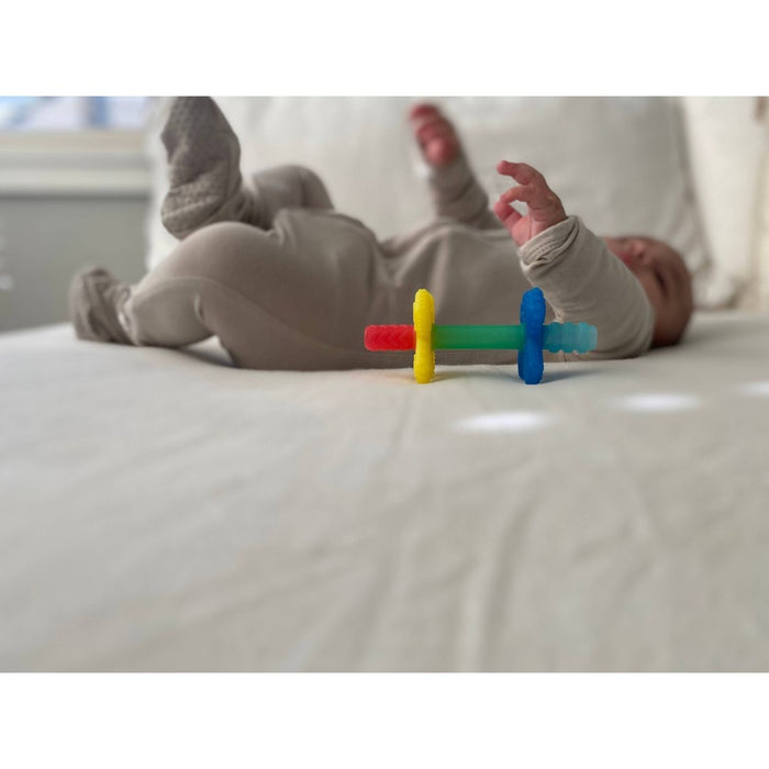 Itzy Ritzy Teensy Tubes Rattle and Teether - Blue and Red