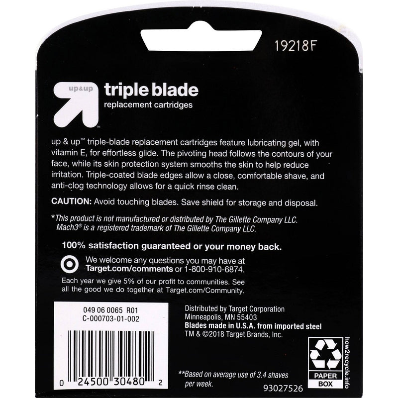 Triple Blade Replacement Cartridges - 4ct - up & up
