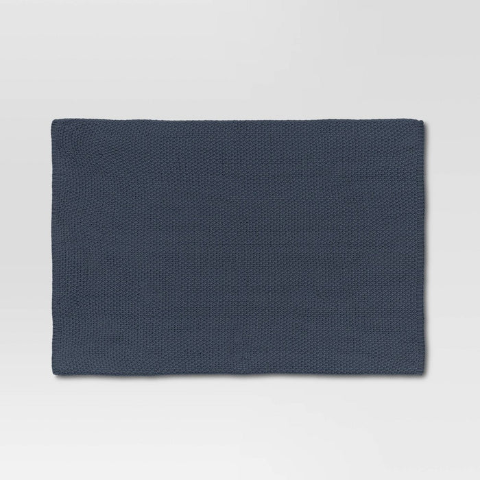 Oversized Recycled Knit Throw Blanket Blue - Threshold