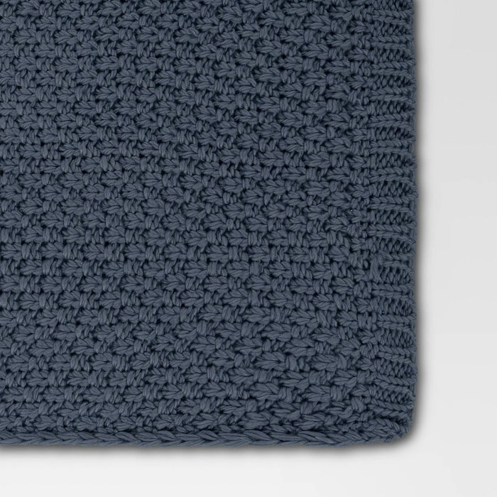 Oversized Recycled Knit Throw Blanket Blue - Threshold