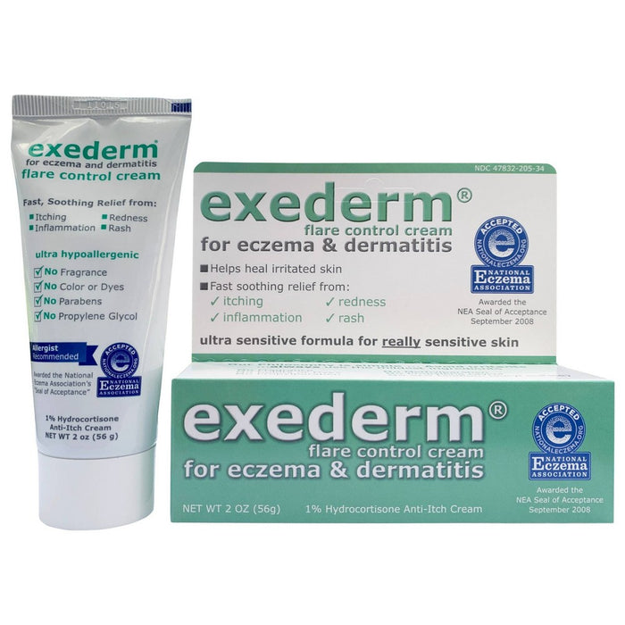 Exederm Flare Control 1% Hydrocortisone Fragrance free Anti Itch Cream 2oz