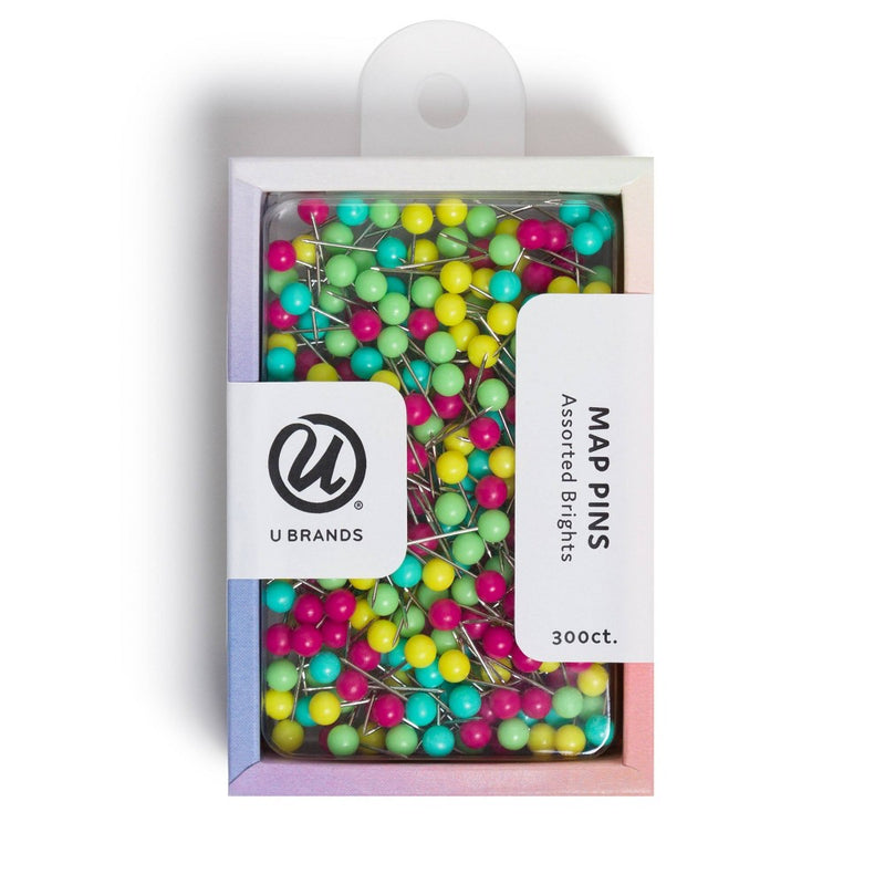 U Brands 300ct Map Push Pins