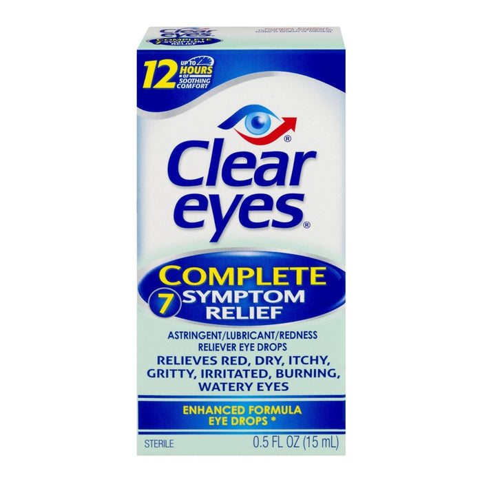 Clear Eyes Complete 7 Symptom Relief Eye Drops, Multi-Symptom Relief - 0.5 fl oz