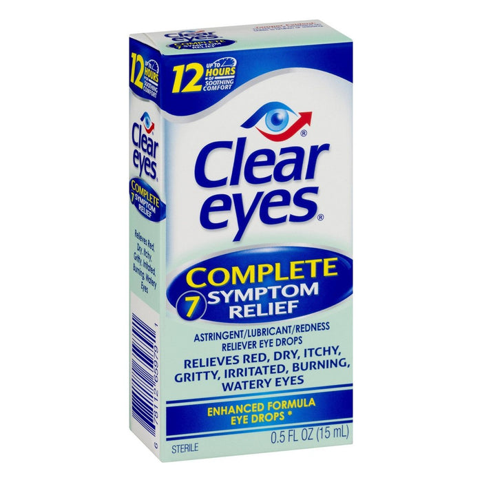 Clear Eyes Complete 7 Symptom Relief Eye Drops, Multi-Symptom Relief - 0.5 fl oz