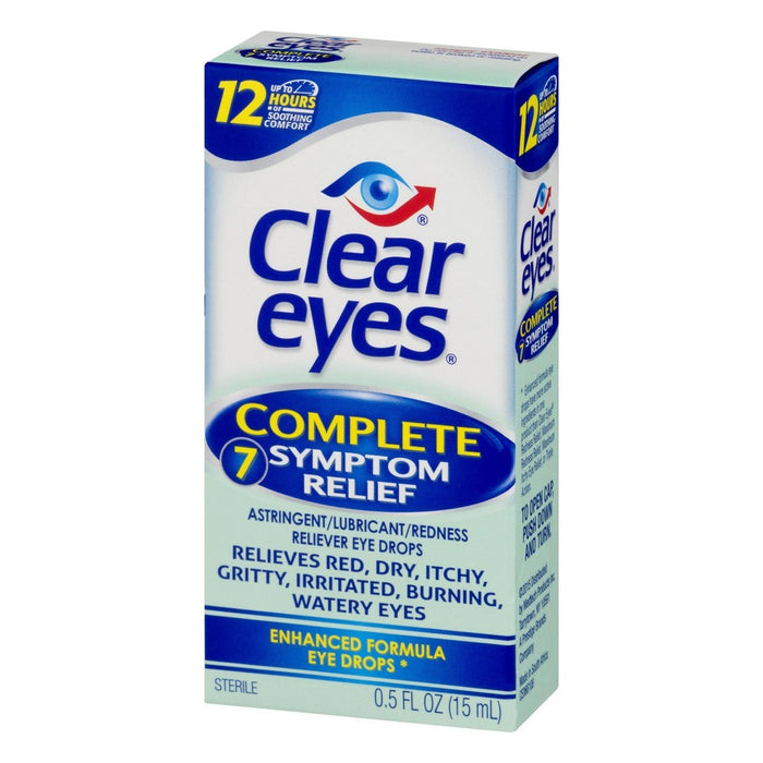 Clear Eyes Complete 7 Symptom Relief Eye Drops, Multi-Symptom Relief - 0.5 fl oz