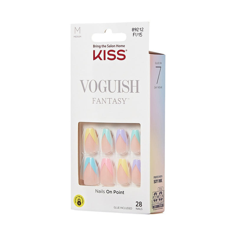 KISS Products Voguish Fantasy Medium Coffin Ready-To-Wear Fake Nails - Candies - 33ct