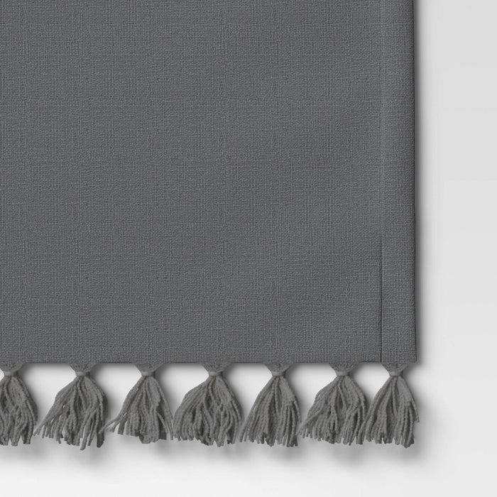 72" x 14" Cotton Textured Runner Gray - Threshold